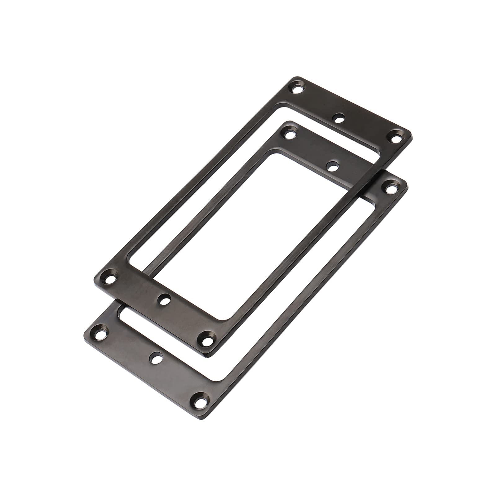 Black Metal Flat Electric Guitar Humbucker Pickup Ring - 2 Pack for Bridge Pickup | Durable Frame Mounting Ring for Enhanced Sound & Stability | Perfect for DIY Guitar Upgrades & Professional Installations