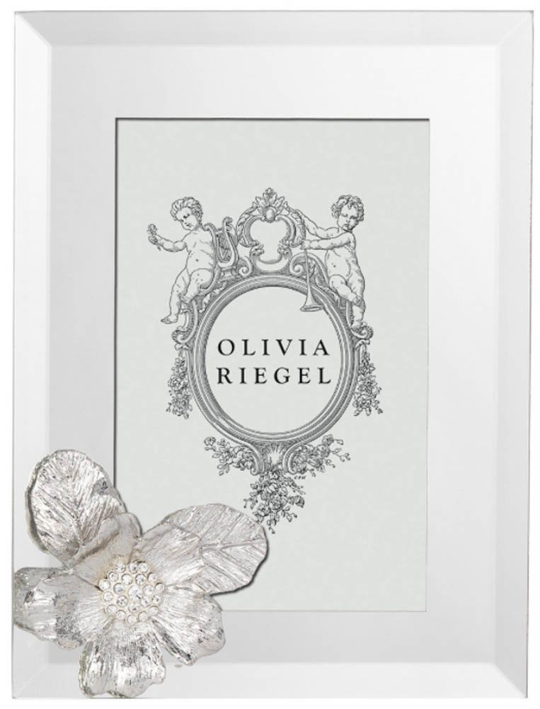 Olivia Riegel Silver Botanica 4x6 Picture Frame - Elegant Floral Design Photo Display for Home & Office Decor | Perfect for Wall Art, Tabletop Displays, and Gift Giving
