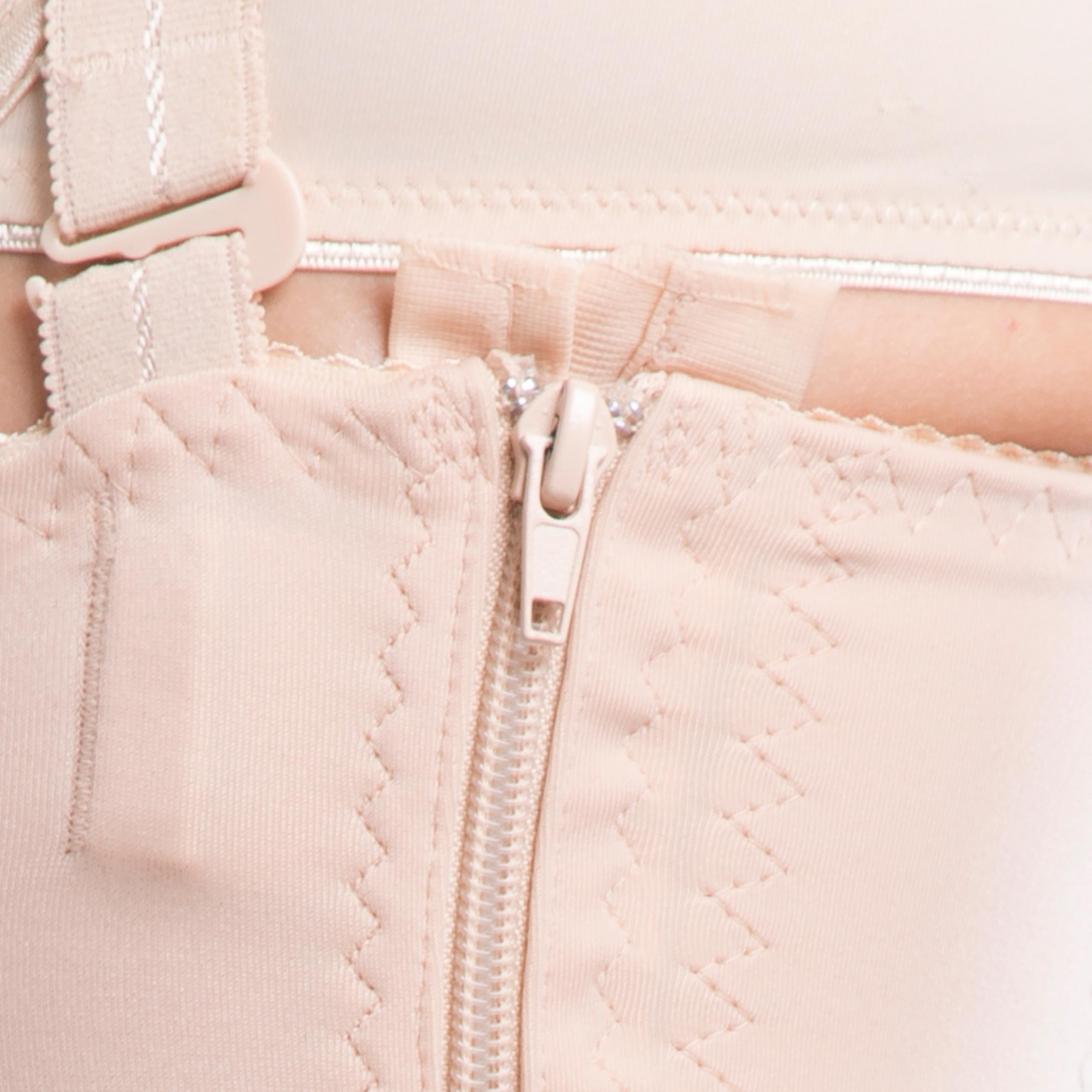 Post Surgery Compression Girdle Thigh Length - Side Zipper for Easy Wear & Removal - VF Comfort Medical Garment for Abdominal Support After C-Section, Tummy Tuck or Liposuction