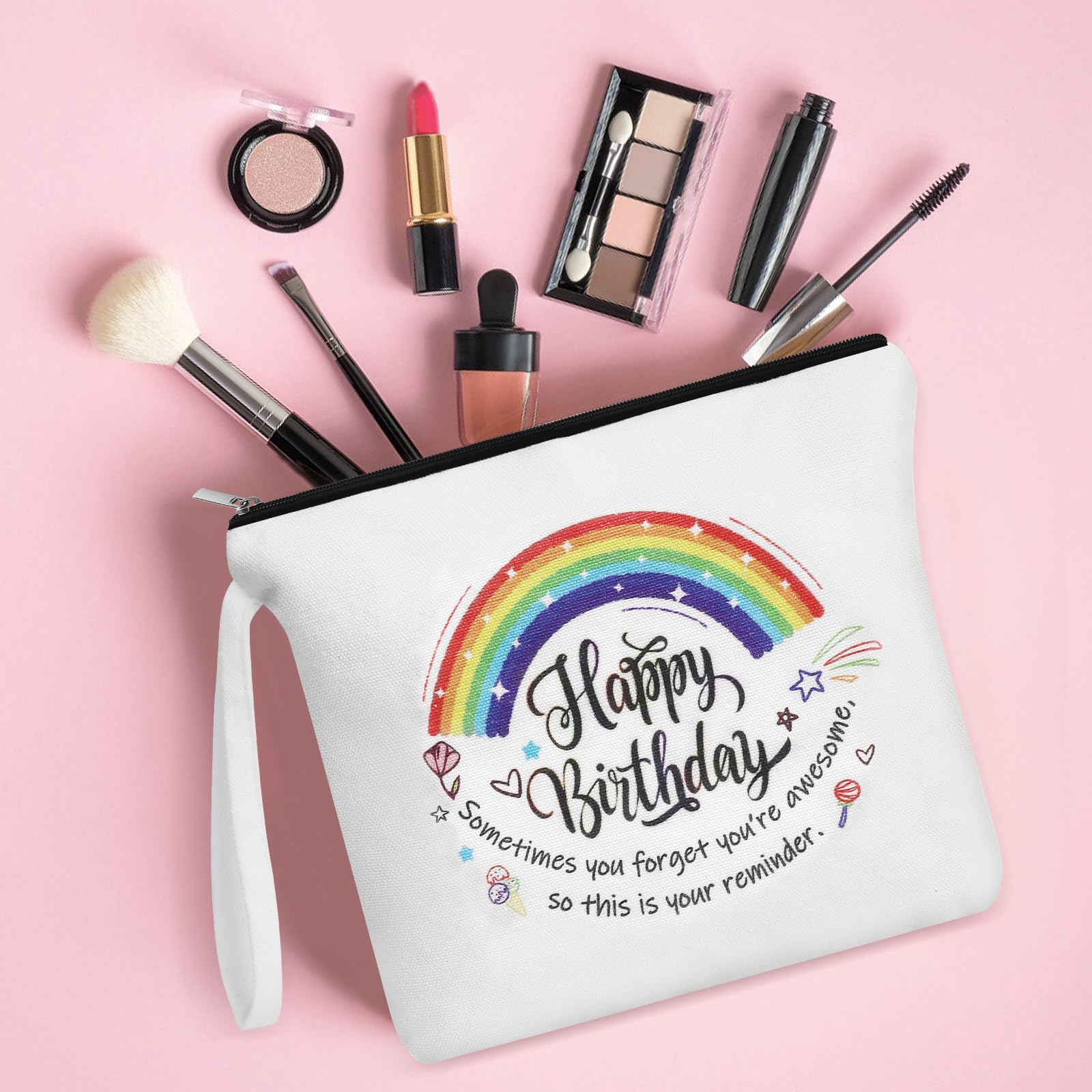 Stylish Canvas Makeup Bag for Women - Perfect Travel Cosmetic Organizer & Birthday Gift for Mom, Friend, and Family - Ideal for Daily Use, Travel, and Gifting