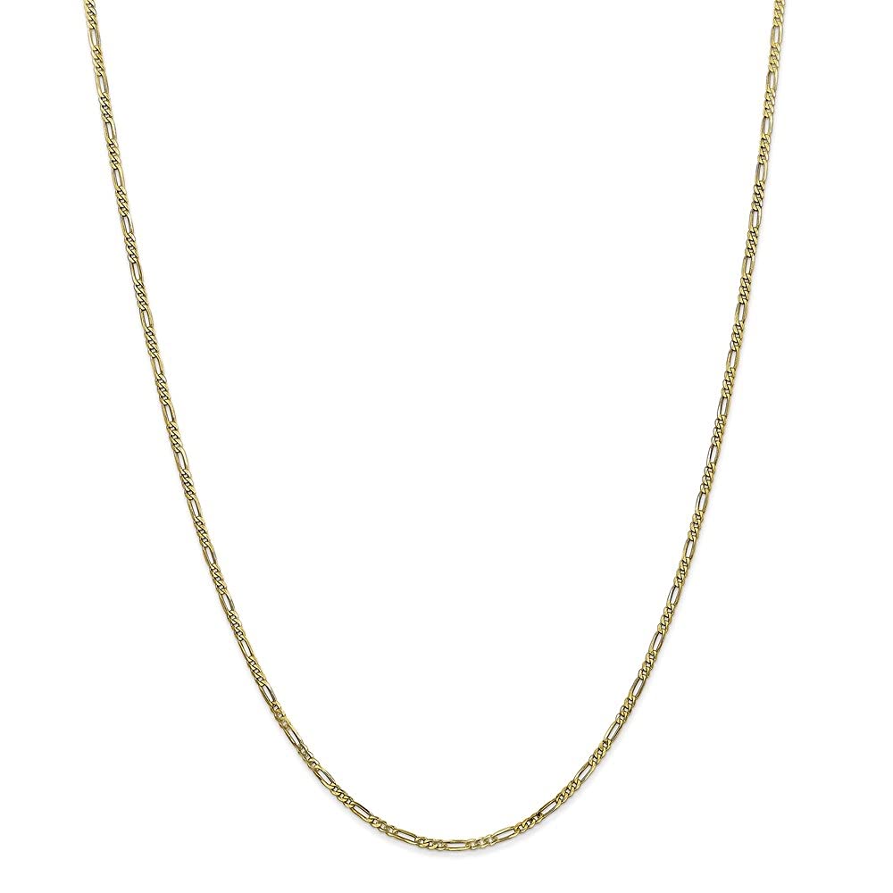 10K Yellow Gold 1.75mm Flat Figaro Chain Bracelet for Women - Elegant Fine Jewelry Gift for Birthday, Anniversary & Everyday Wear