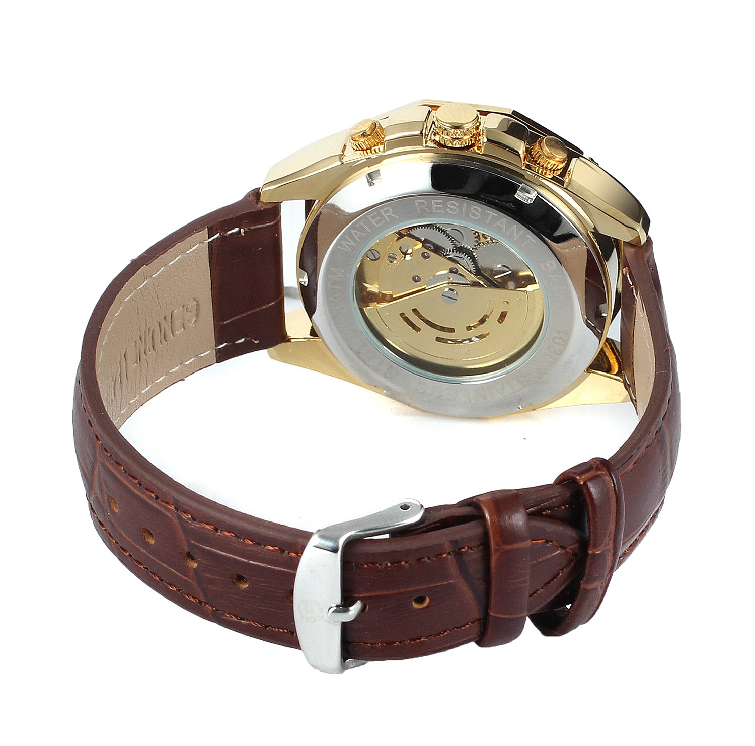 FORSINING Men's Skeleton Automatic Mechanical Watch with Genuine Leather Strap - Stylish Dress Watch for Business, Formal Occasions & Everyday Wear
