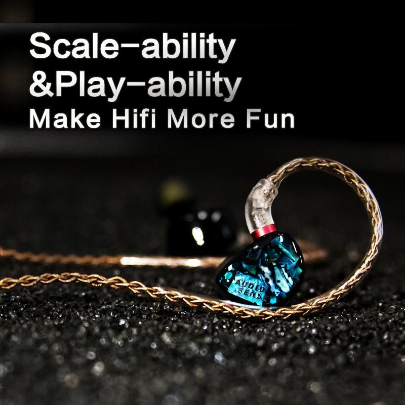 AUDIOSENSE AQ0 Graphene Composite Diaphragm Dynamic In-Ear Monitors - High-Fidelity Sound for Music Lovers, Audiophiles & Professional Musicians - Perfect for Studio Recording, Live Performances & Daily Listening