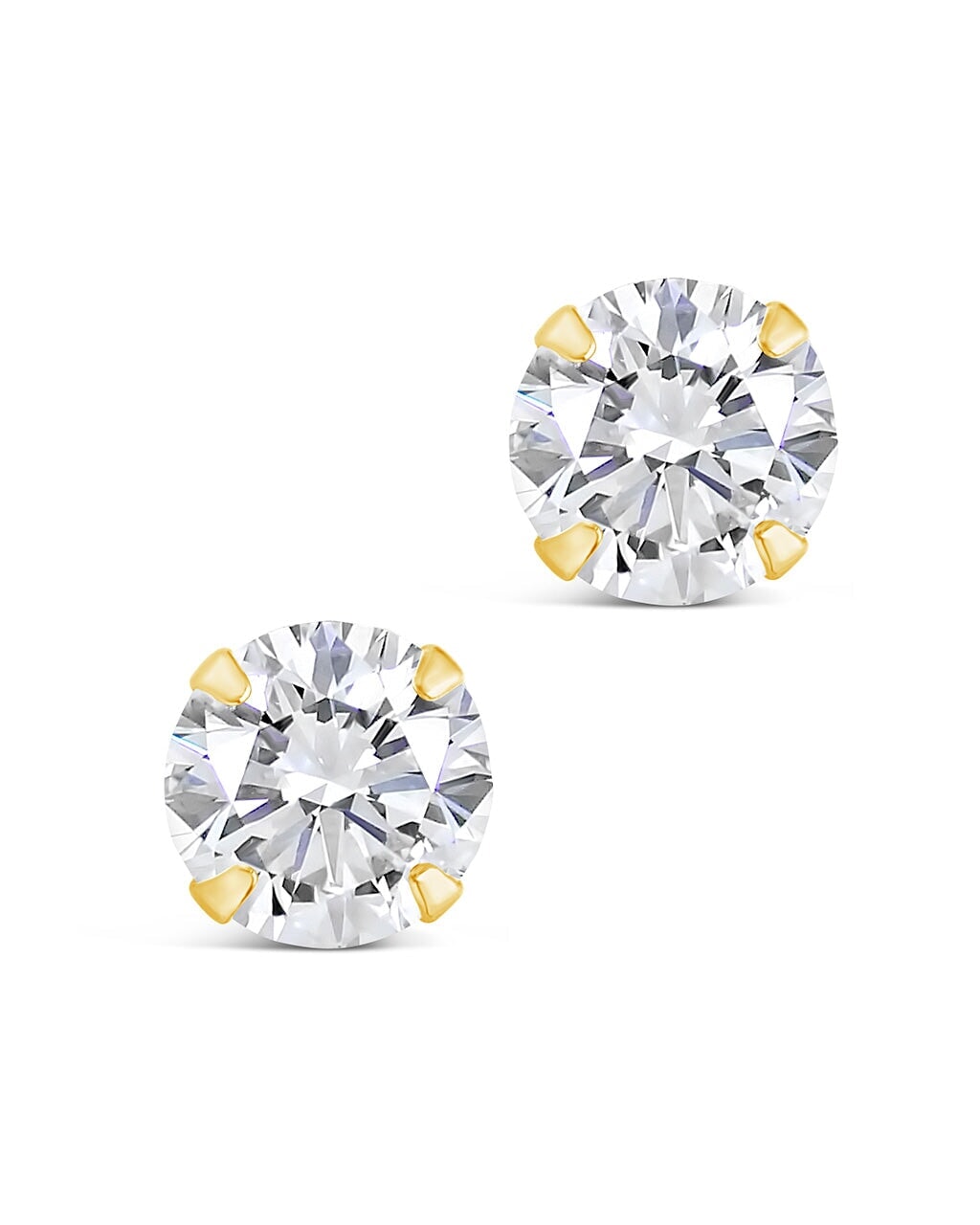 Men's Sterling Silver 6mm Cubic Zirconia Stud Earrings - Elegant CZ Jewelry for Gifts, Weddings & Special Occasions