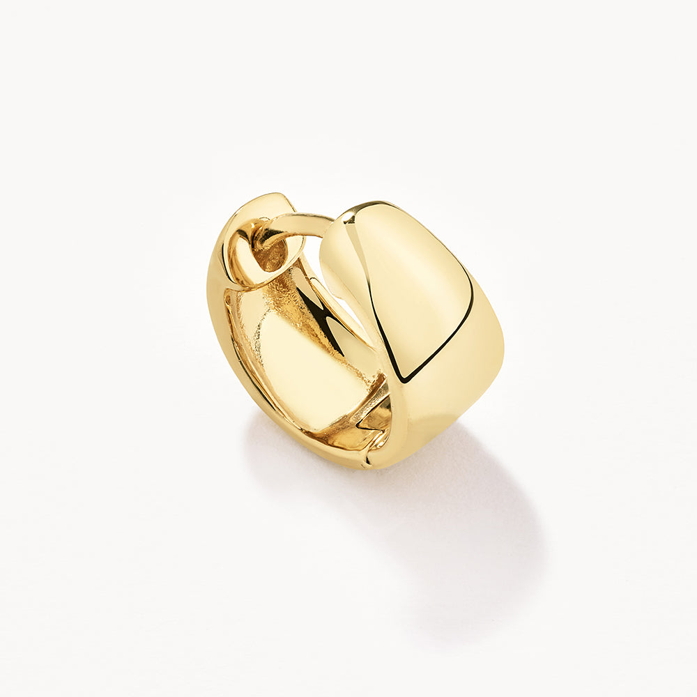 Gold Thick Dome Huggies Earrings for Women - Elegant Statement Jewelry for Parties, Weddings & Special Occasions