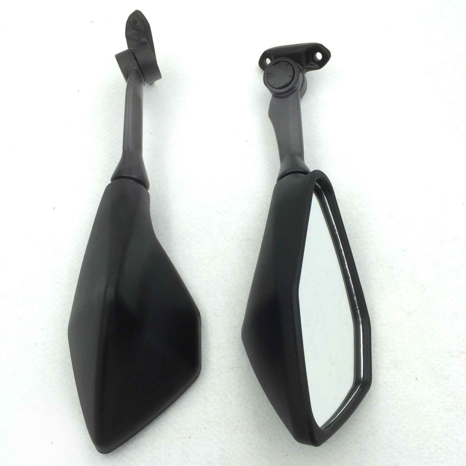 XKH Black Motorcycle Rear View Mirrors - Left & Right Side Compatible with Kawasaki Ninja 300R EX300 ABS ZX6R 636 (2013-2015 Models) | Durable Safety Mirrors for Better Road Visibility & Safer Riding Experience