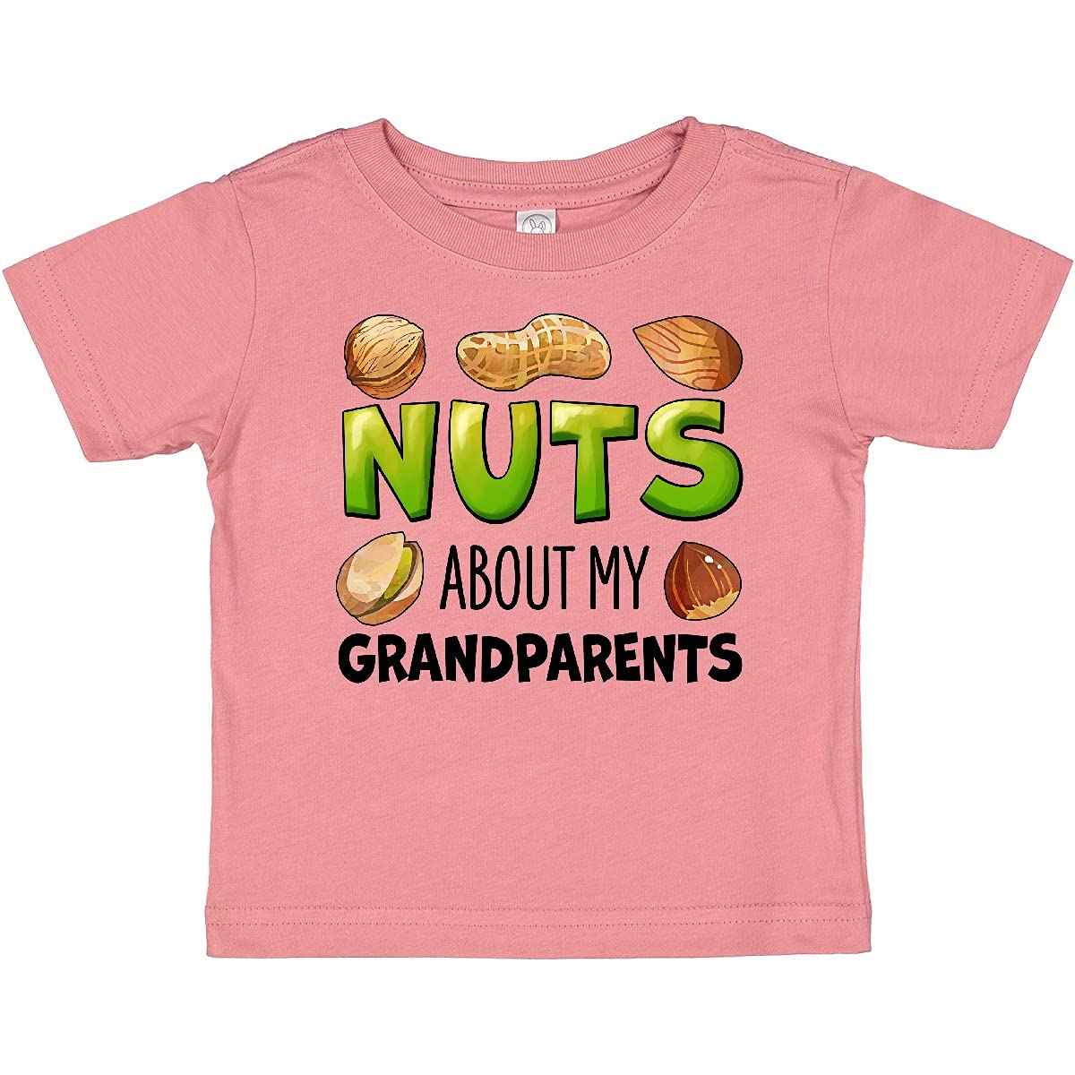 Inktastic 'Nuts About My Grandparents' Peanut Almond Pistachio Graphic Baby T-Shirt - Cute Grandparent Gift for Infants & Toddlers - Perfect for Family Photos & Special Occasions