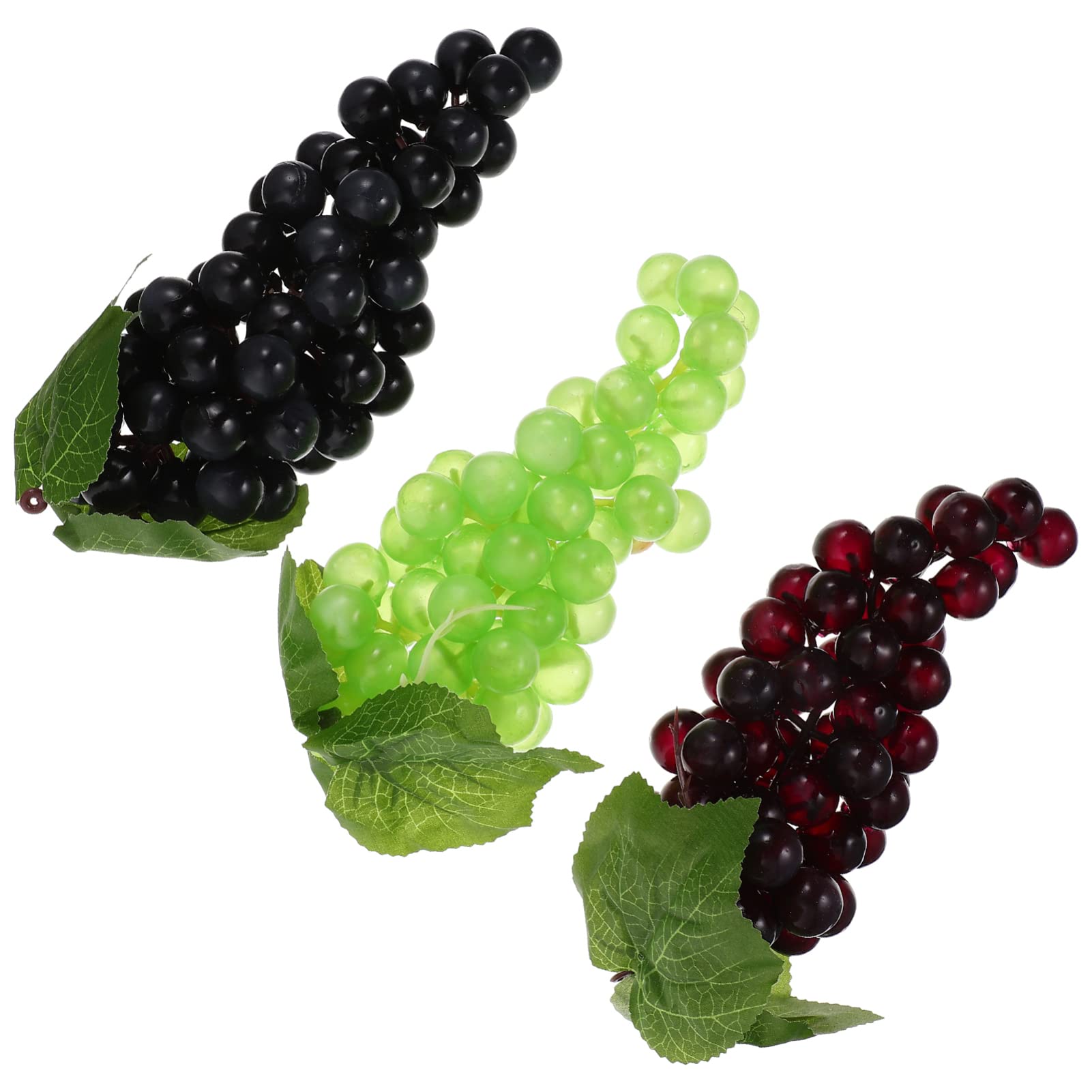 Yardwe 3-Piece Artificial Grape Clusters - Realistic Fake Grapes for Kitchen Decor, Photography Props, Kids Pretend Play, and Party Decoration | Perfect for Home Staging, DIY Crafts, and Educational Activities