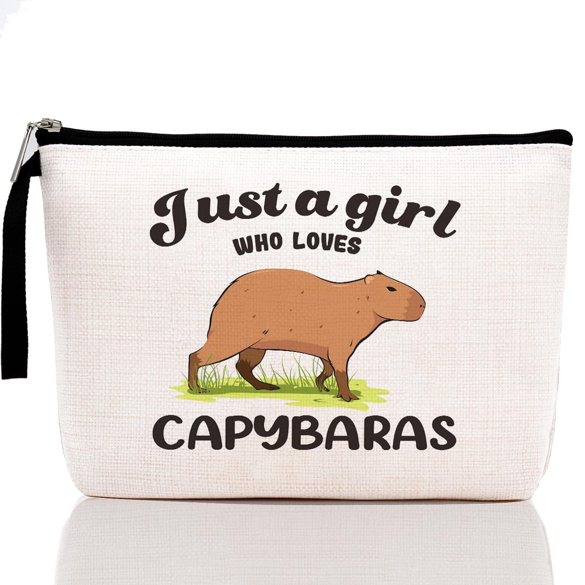 Funny Capybara Makeup Bag - Capybara Themed Gifts for Women, Girls, Bestie & Animal Lovers - Cosmetic Zipper Pouch for Travel, Graduation, Birthday & Daily Use