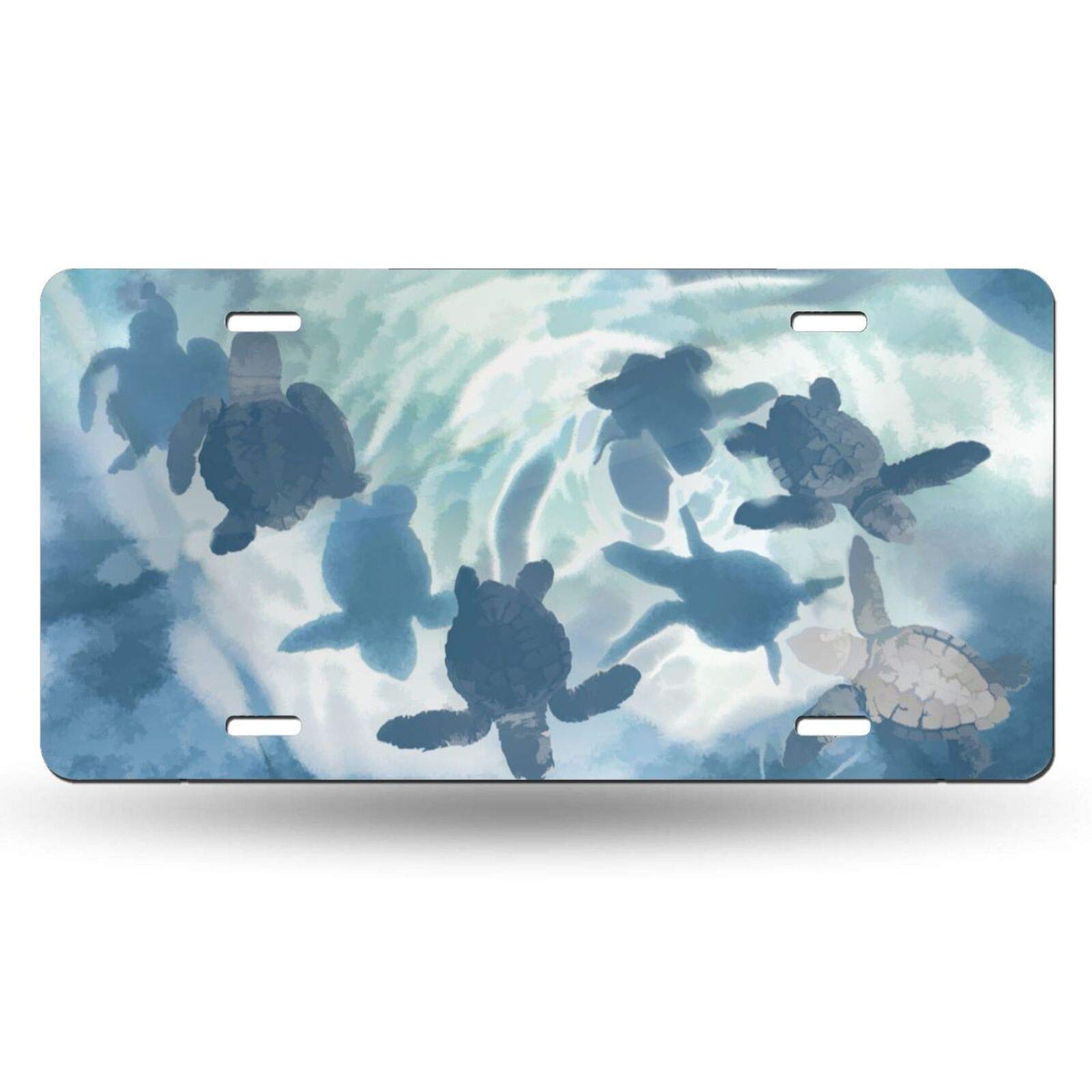 Sea Turtle Metal License Plate Cover - 6x12 Inch Novelty Car Tag for Front Bumper, Auto & Home Decoration - Perfect Gift for Men & Women | Beach Theme, Coastal Decor, Ocean Lover Accessories