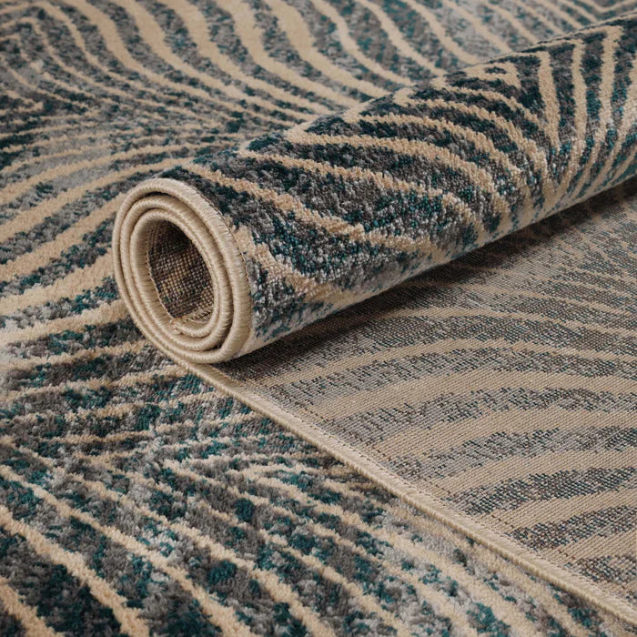 Stylish Abstract Striped Indoor Area Rug & Runner - Soft & Durable for Living Room, Bedroom, or Hallway Decor