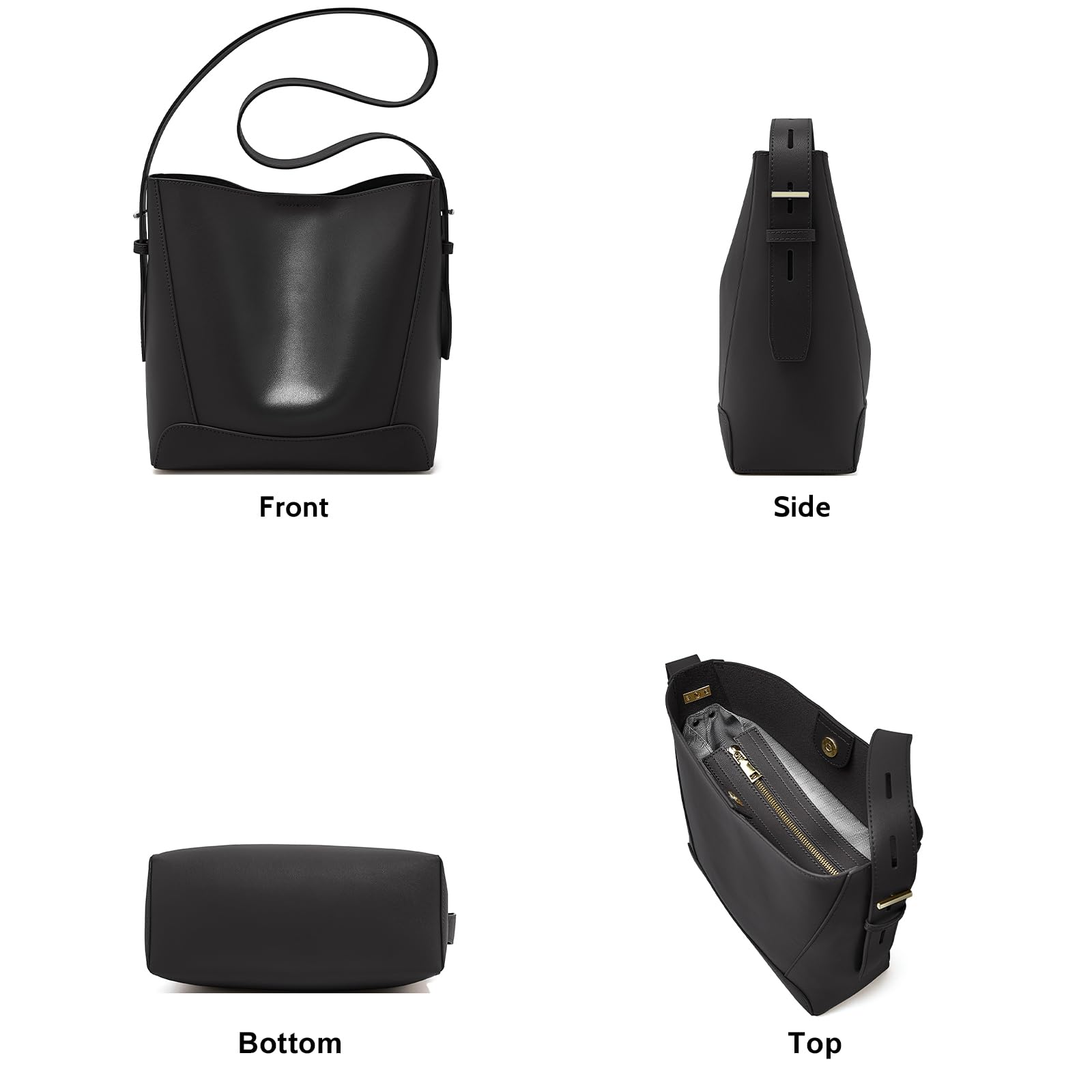 FOXLOVER Leather Tote Bag for Women - Stylish Shoulder Purse with Pockets & Magnetic Snap for Work & Travel