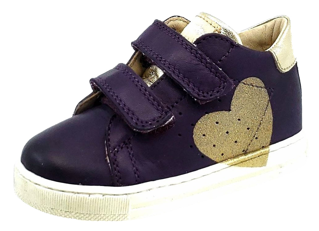 Falcotto Girls Heart Print Sneakers - Stylish Violet & Platinum Casual Shoes for Kids | Perfect for School, Playdates, and Everyday Wear
