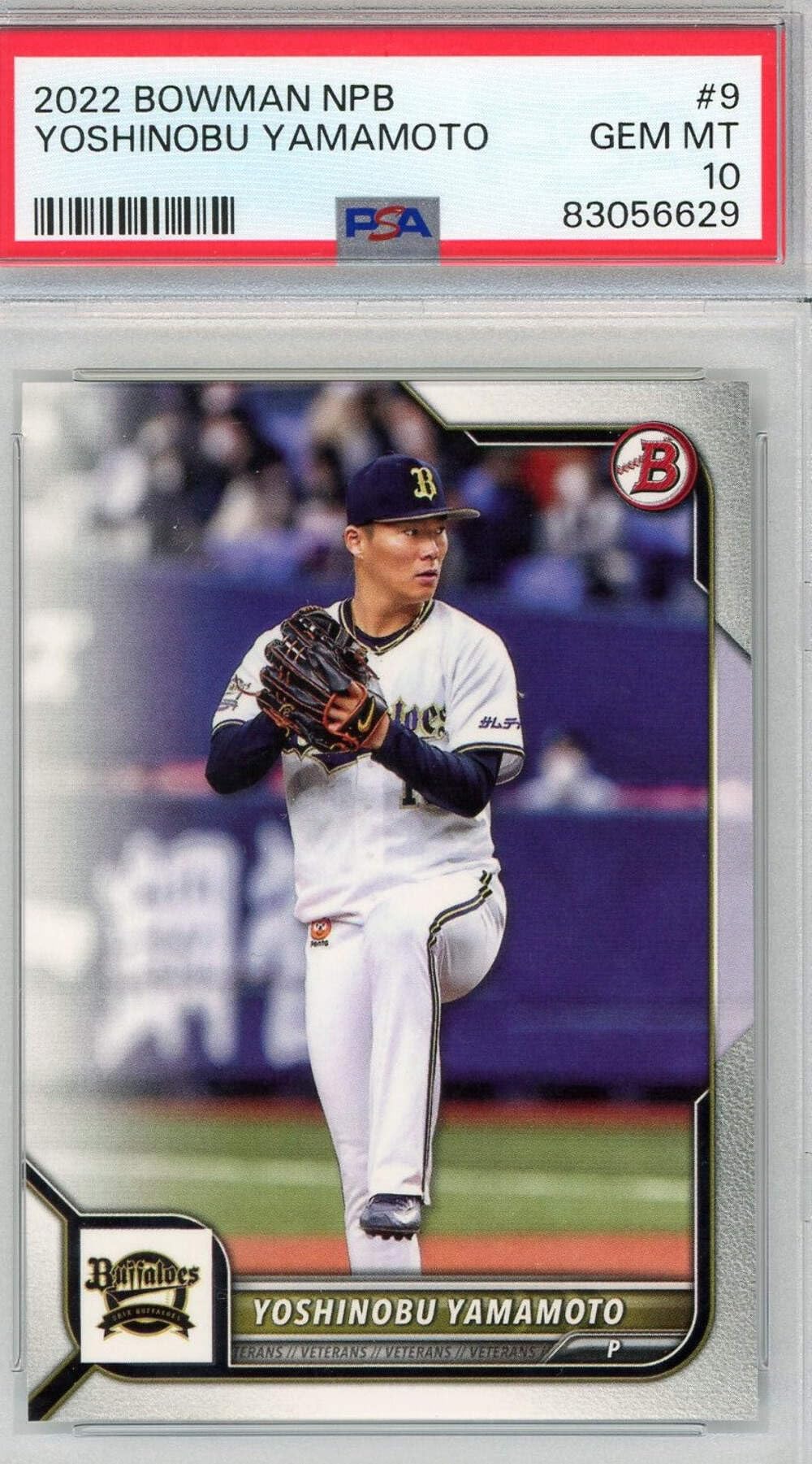 2022 Topps Bowman NPB Yoshinobu Yamamoto #9 Rookie RC Baseball Card PSA 10 Gem Mint - Rare Collectible for Baseball Fans & Card Investors | Perfect for Display, Trading, and Portfolio Growth