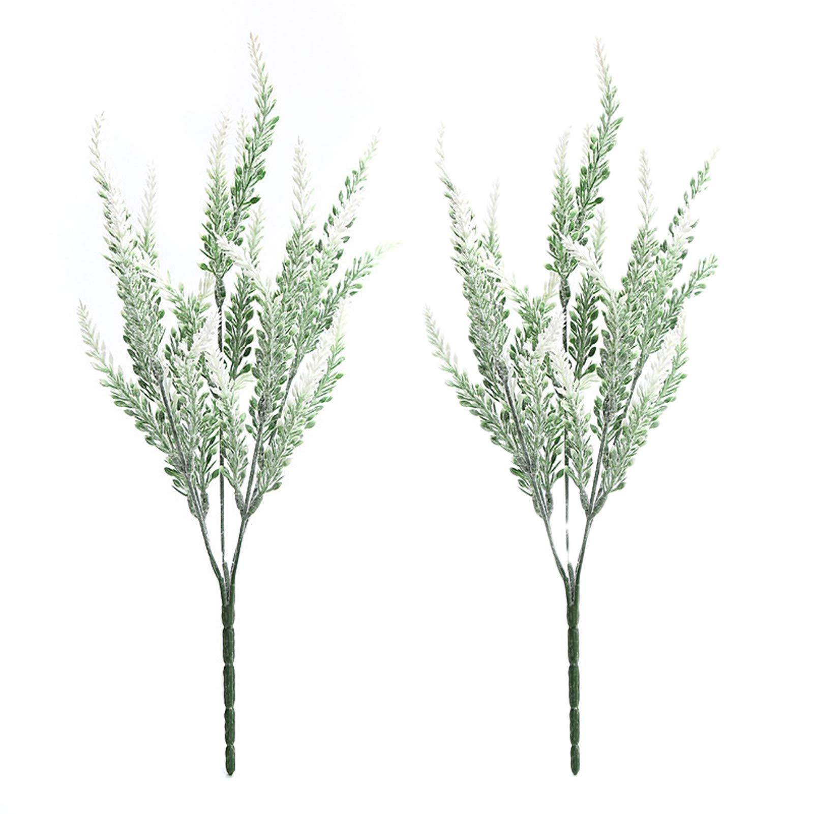 2Pcs 5-Branch Realistic White Lavender Artificial Flowers for Home Decor, Wedding Centerpieces, Table Arrangements & DIY Crafts - Faux Floral Decorations