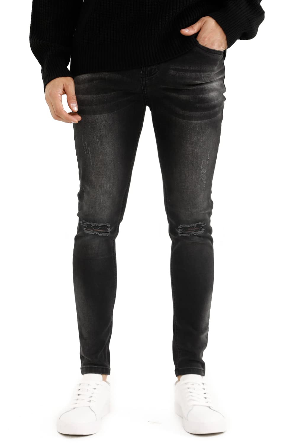 GINGTTO Men's Ripped Jeans - Slim Fit Skinny Stretch Denim Pants for Casual Wear & Street Style | Comfortable & Fashionable Jeans for Everyday Outfits