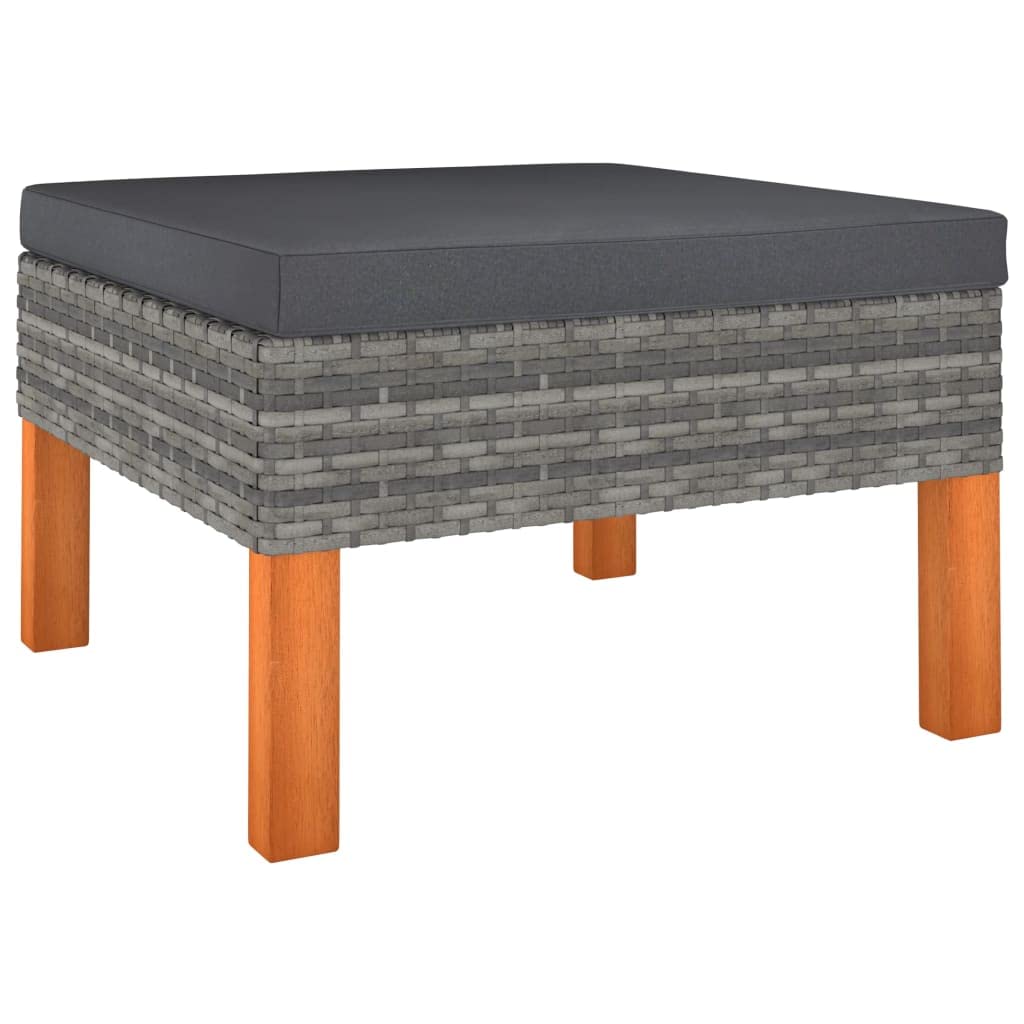 10-Piece Gray Poly Rattan Garden Lounge Set with Cushions - Outdoor Patio Furniture Sectional Sofa Conversation Set, All-Weather Couch & Ottoman - Perfect for Backyard, Poolside & Terrace Relaxation