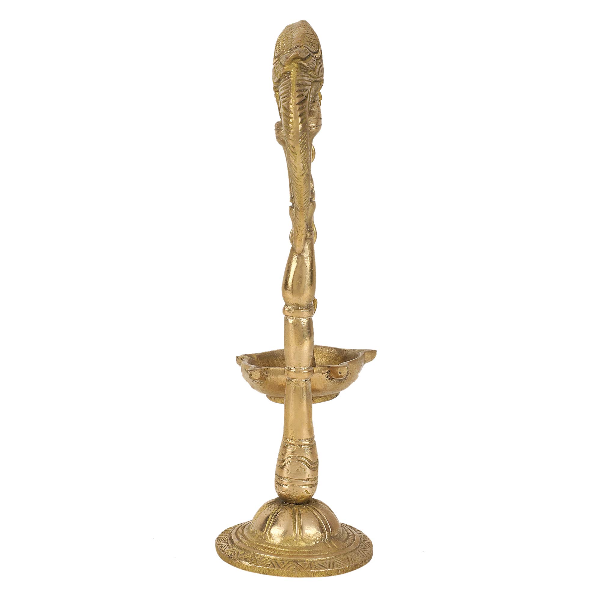 GURU JEE™ Brass Pooja Lamp - Handcrafted Parrot Design Oil Wick Diya for Hindu Worship | Religious Home Decor, Fengshui Gift & Spiritual Showpiece (Perfect for Puja Rituals, Temple Decor & Meditation Spaces)