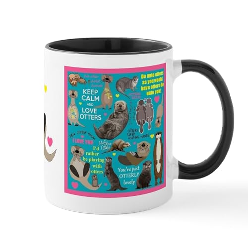 White/Black Inside - Otters Mug Mugs