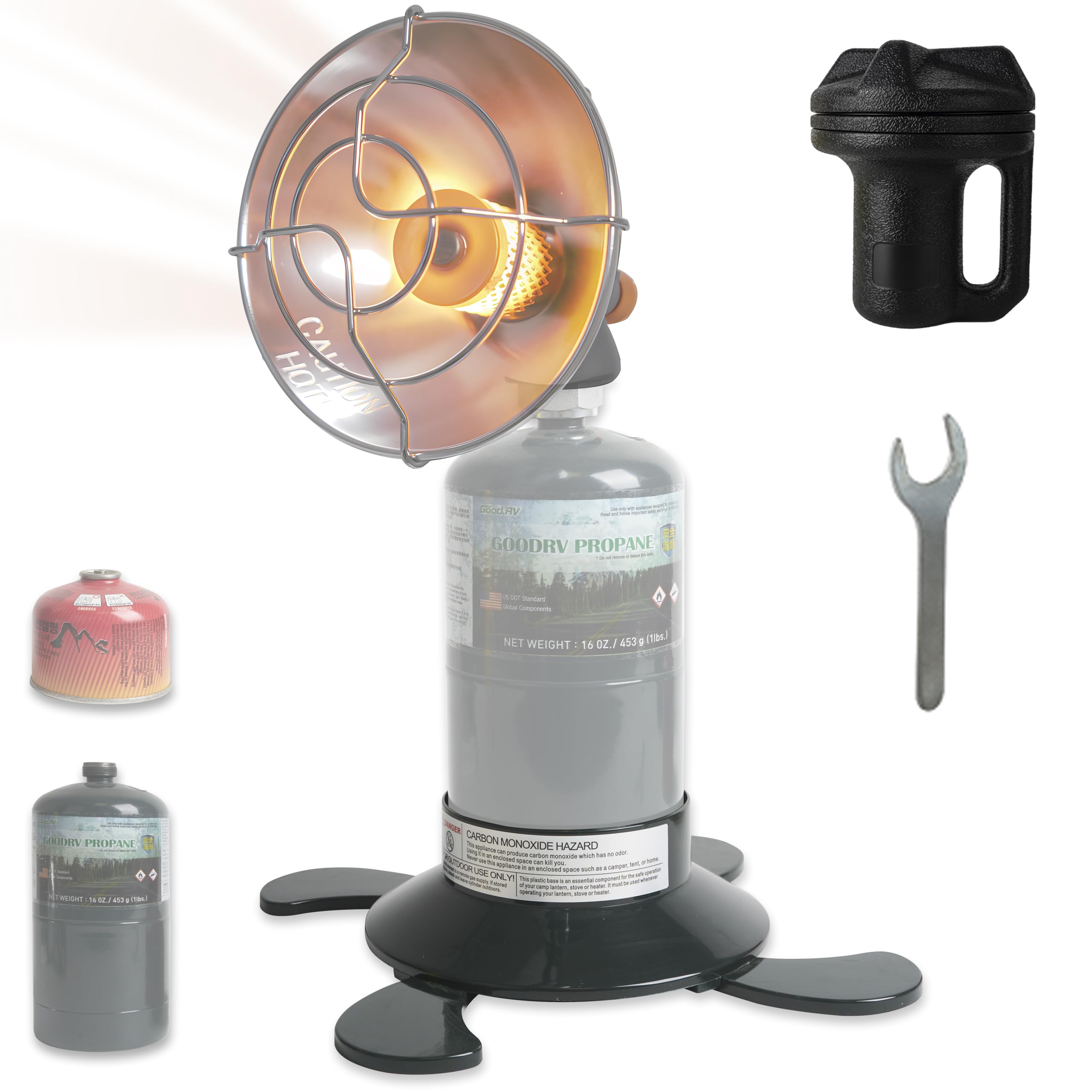 Portable Propane Heater - ISO-Butane Camping Heater for Outdoor Activities, Fishing, Hiking & Emergency Use - Fast Heating for Tents, Garages & Workspaces