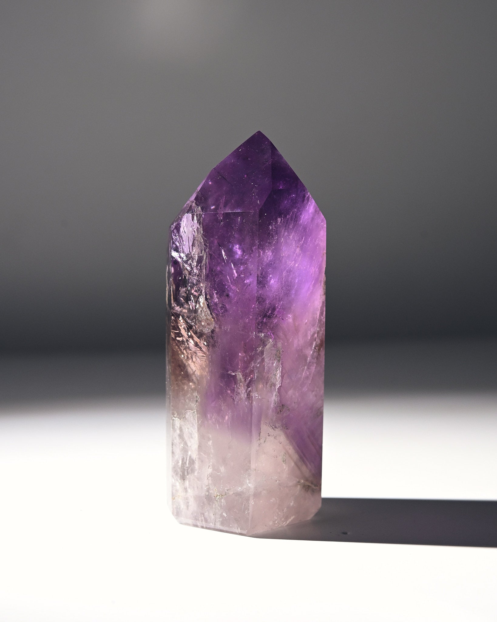 Natural Bahia Amethyst Phantom Tower - 3.5 Inch Healing Crystal Point for Meditation, Reiki, and Home Decor | Spiritual Energy Stone for Yoga & Feng Shui