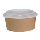 PacknWood 210PC1100K 7.25 Inch Round Kraft Salad Container with Clear PET Lid - Perfect for Takeout, Meal Prep & Picnic Storage