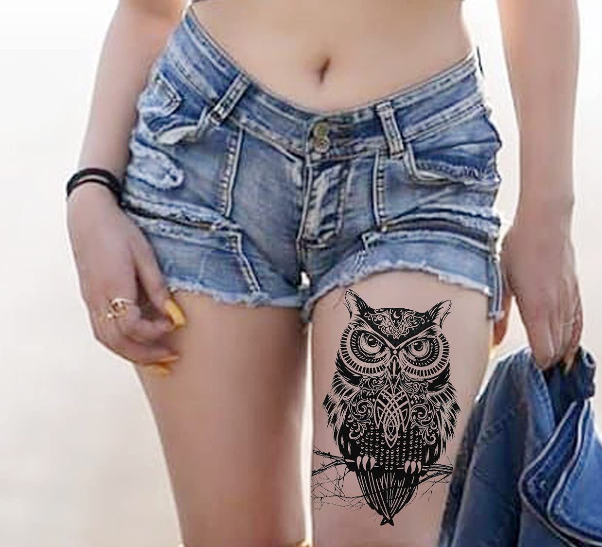 Waterproof Temporary Tattoo Stickers for Men & Women - 3D Realistic Flowers, Butterflies, Stars, Wolves & Armband Designs (21x15cm) | Perfect for Parties, Halloween Costumes & Body Art