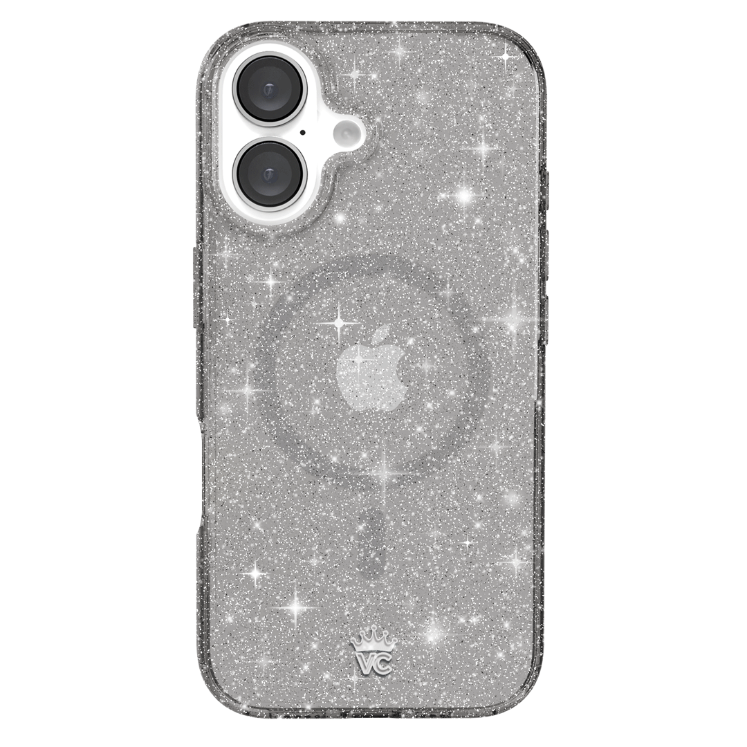 Sparkle Grey Stardust Glitter iPhone Case - Protective & Stylish Phone Cover for iPhone 13/14/15 Pro Max - Perfect for Parties, Events & Everyday Glam