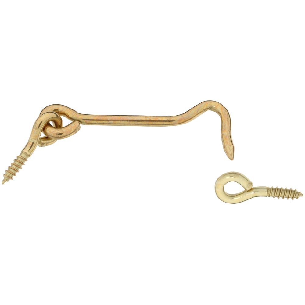 National Hardware N118-158 V2001 Solid Brass Hooks and Eyes - Durable Hardware for Doors, Cabinets & DIY Projects