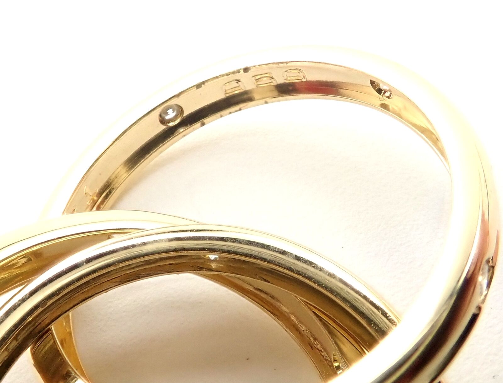 Authentic Cartier 18k Yellow Gold Diamond Trinity Ring Size 51 - Luxury Jewelry for Women, Perfect for Anniversaries, Engagements & Special Occasions