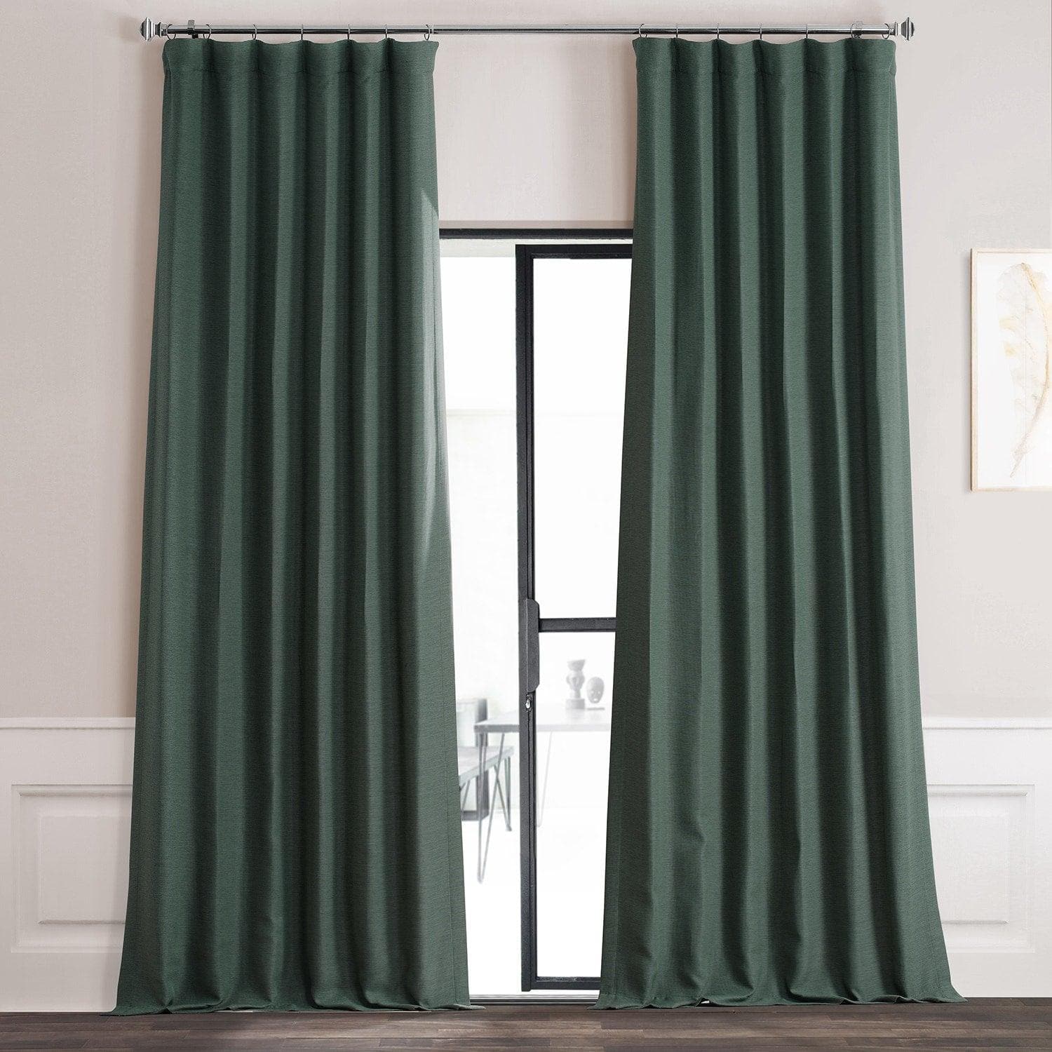 Pine Forest Textured Bellino Blackout Curtains for Bedroom & Living Room - Noise Reducing, Thermal Insulated, Light Blocking Window Drapes