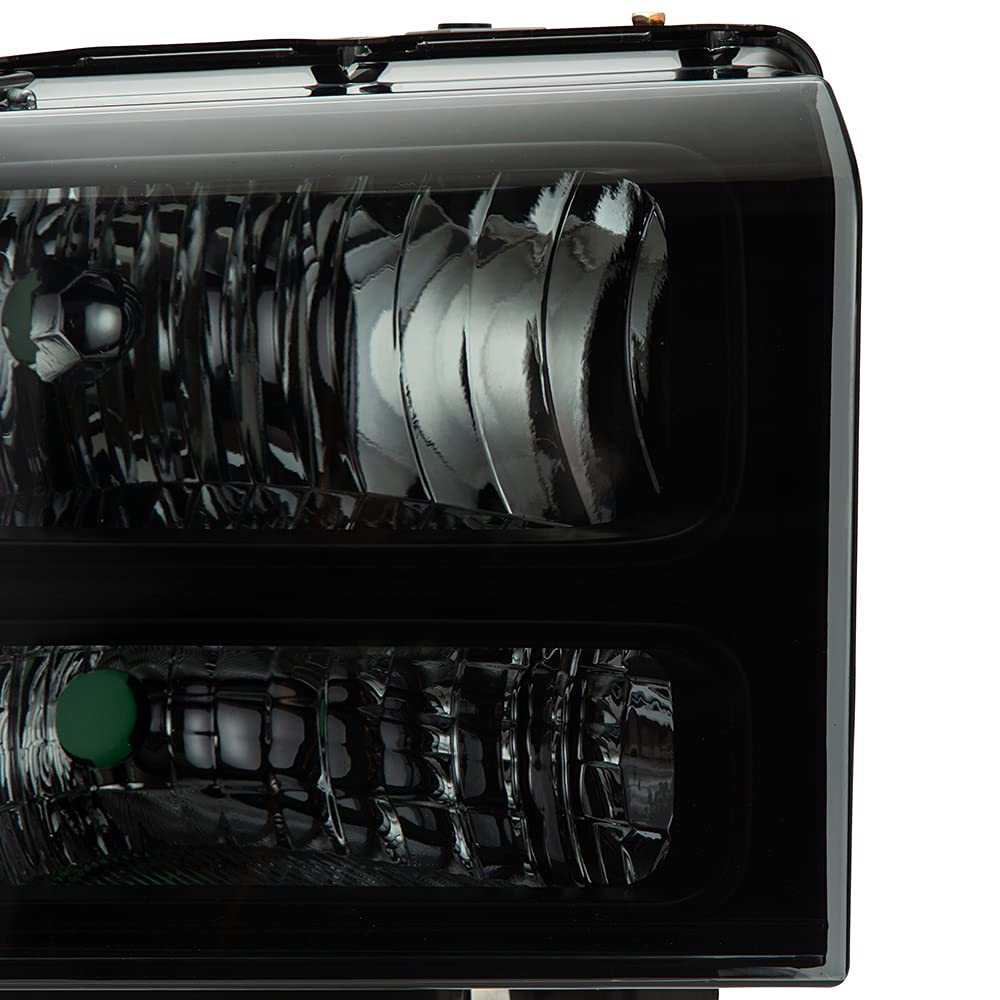 Ford F250 F350 Headlights 2005-2007 - Smoked Lens for Super Duty Trucks - Off-Road & Night Driving