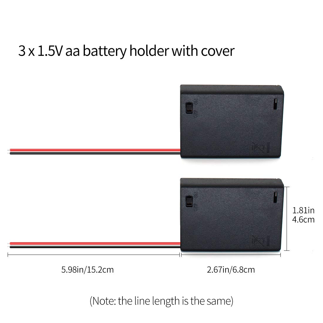OLIREXD 3 AA Battery Holder with ON/Off Switch - 4.5V Battery Box with Screw Cap, Wire Leads & Storage Case - Perfect for DIY Electronics, Flashlights, Toys and Science Projects (4-Pack)