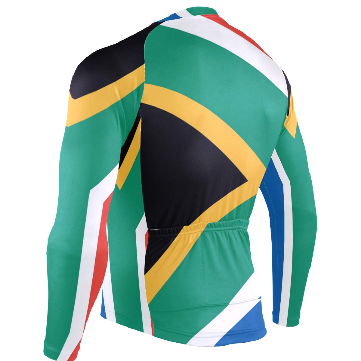 South Africa Flag Men's Cycling Jersey - Long Sleeve Bike Jacket for Road & Mountain Biking - Moisture Wicking Bicycle Shirt for Training & Racing - Perfect for Outdoor Sports & Cycling Enthusiasts