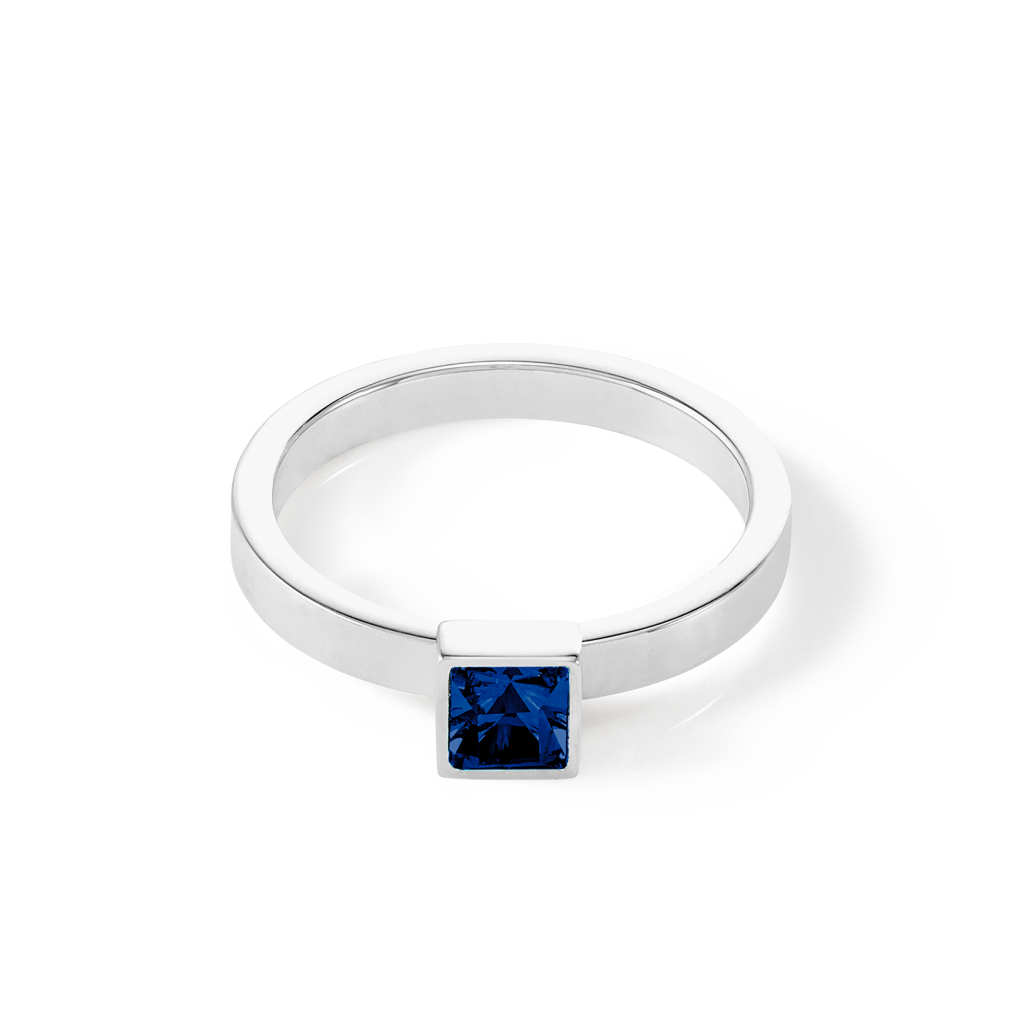 Brilliant Square Small Silver Ring - Montana Sapphire Jewelry for Women - Perfect for Engagement, Wedding & Everyday Wear