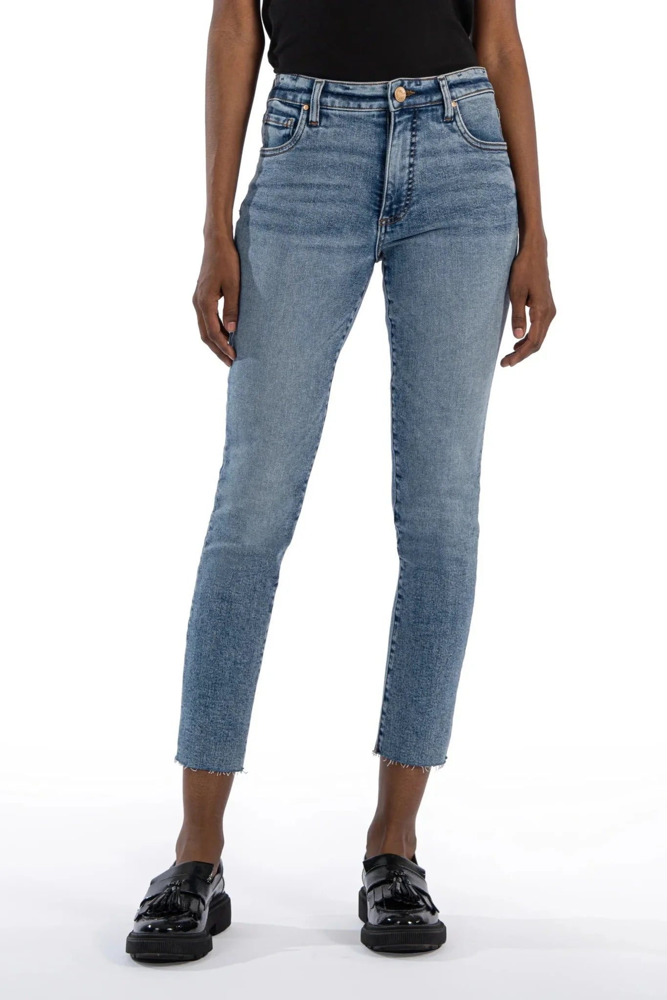 Kut Fay High Rise Ankle Straight Jeans for Women - Slim Fit Stretch Denim Pants - Perfect for Casual Wear, Office & Date Night