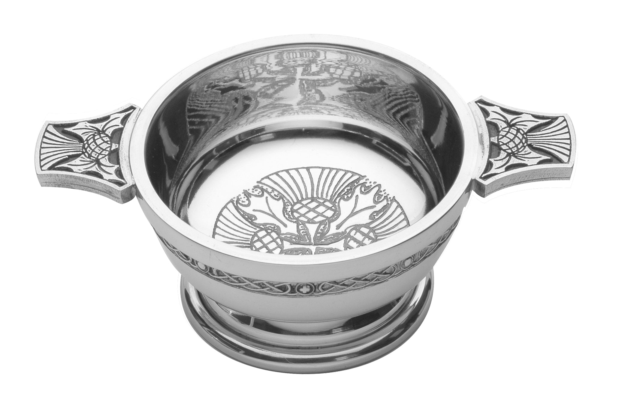 Handcrafted Scottish Quaich with Thistle Design - Traditional Whisky Drinking Cup for Ceremonies, Weddings & Gifting | Perfect for Celtic Celebrations & Scottish Heritage Events