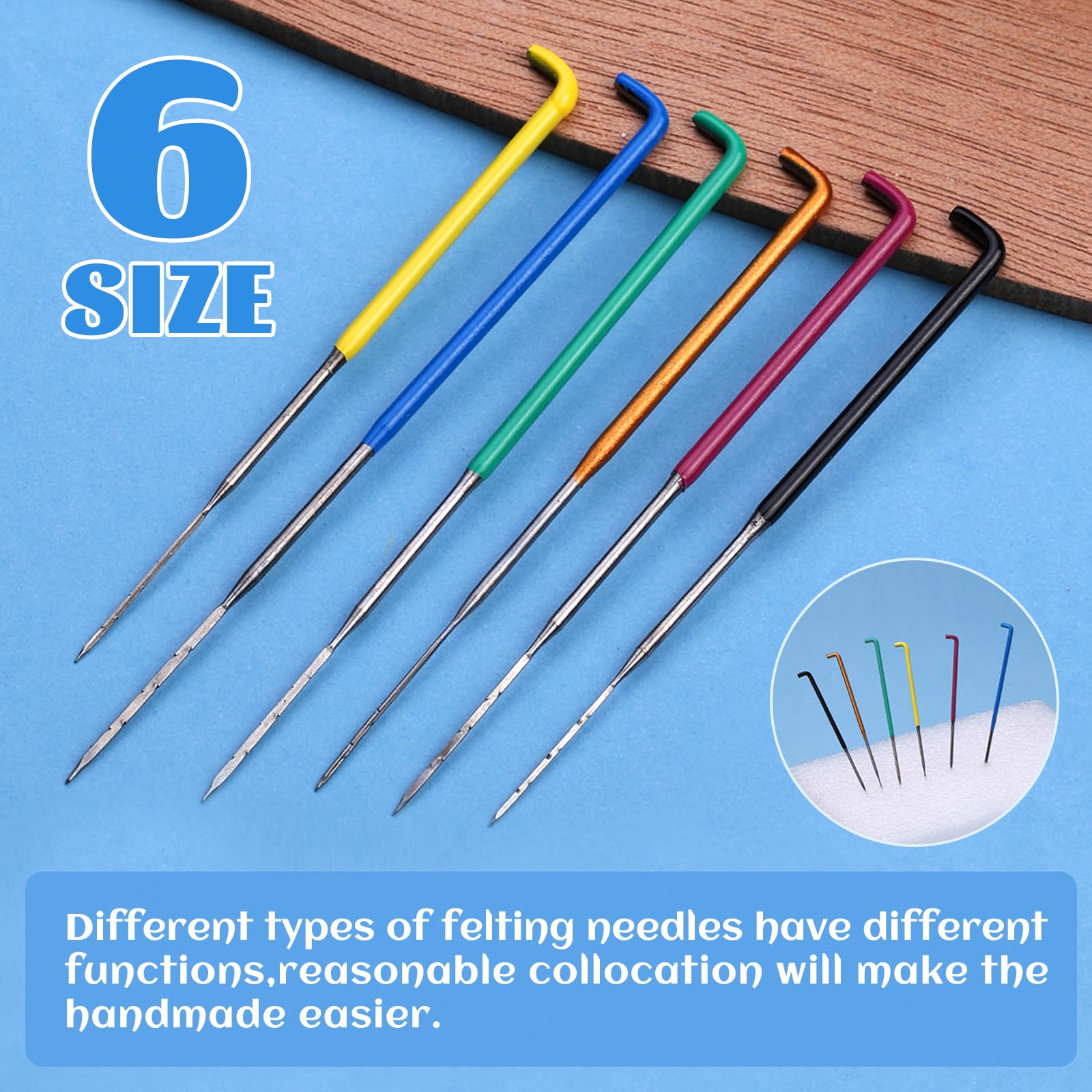 Mayboos 42-Piece Wool Felting Needle Kit with Star, Twisted & Triangular Needles - Color Coded Professional Felting Tools for DIY Crafts, Sculpting & Fiber Art Projects