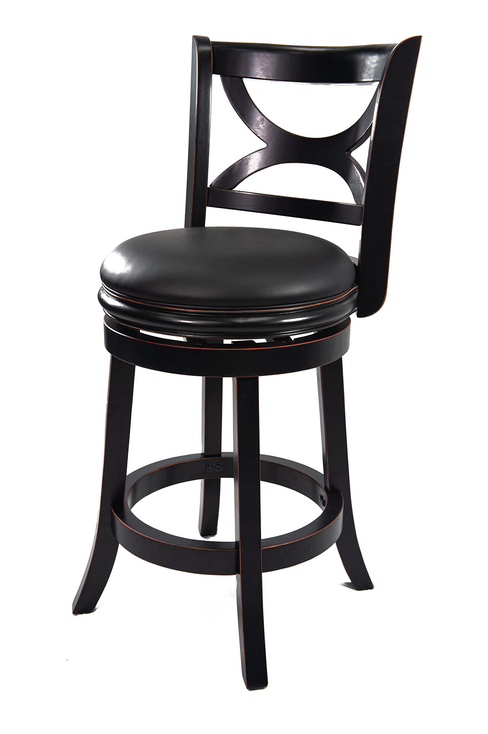 Boraam Florence 24-Inch Black Counter Height Bar Stool - Modern Kitchen Island Stools for Dining & Entertaining