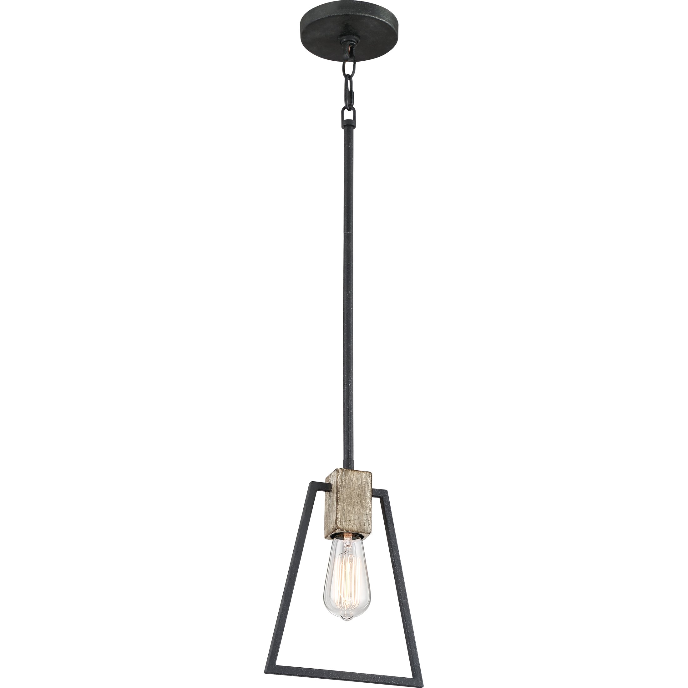 Quoizel Brockton 1-Light Grey Ash Mini Pendant Light - Modern Hanging Fixture for Kitchen Island, Dining Room & Bedroom Lighting