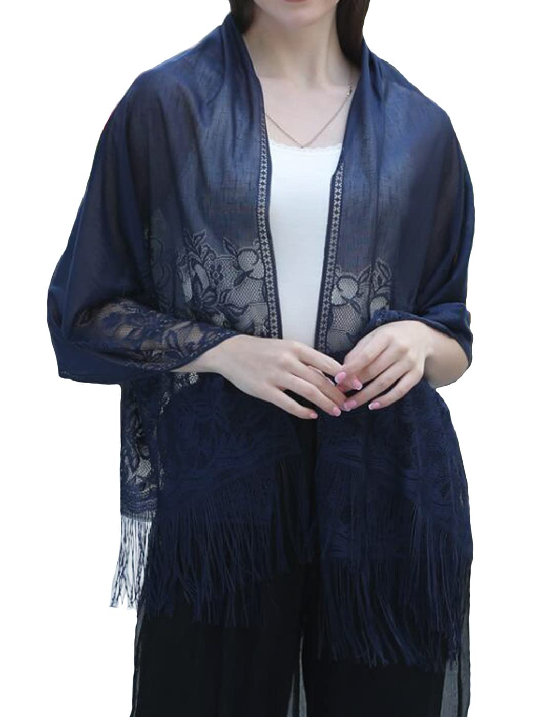 Elegant Lace Fringe Shawl Wrap for Evening Dresses - Women's Party Scarf, Prom Cover Up & Wedding Accessories for Brides | Perfect for Formal Events, Date Nights & Special Occasions