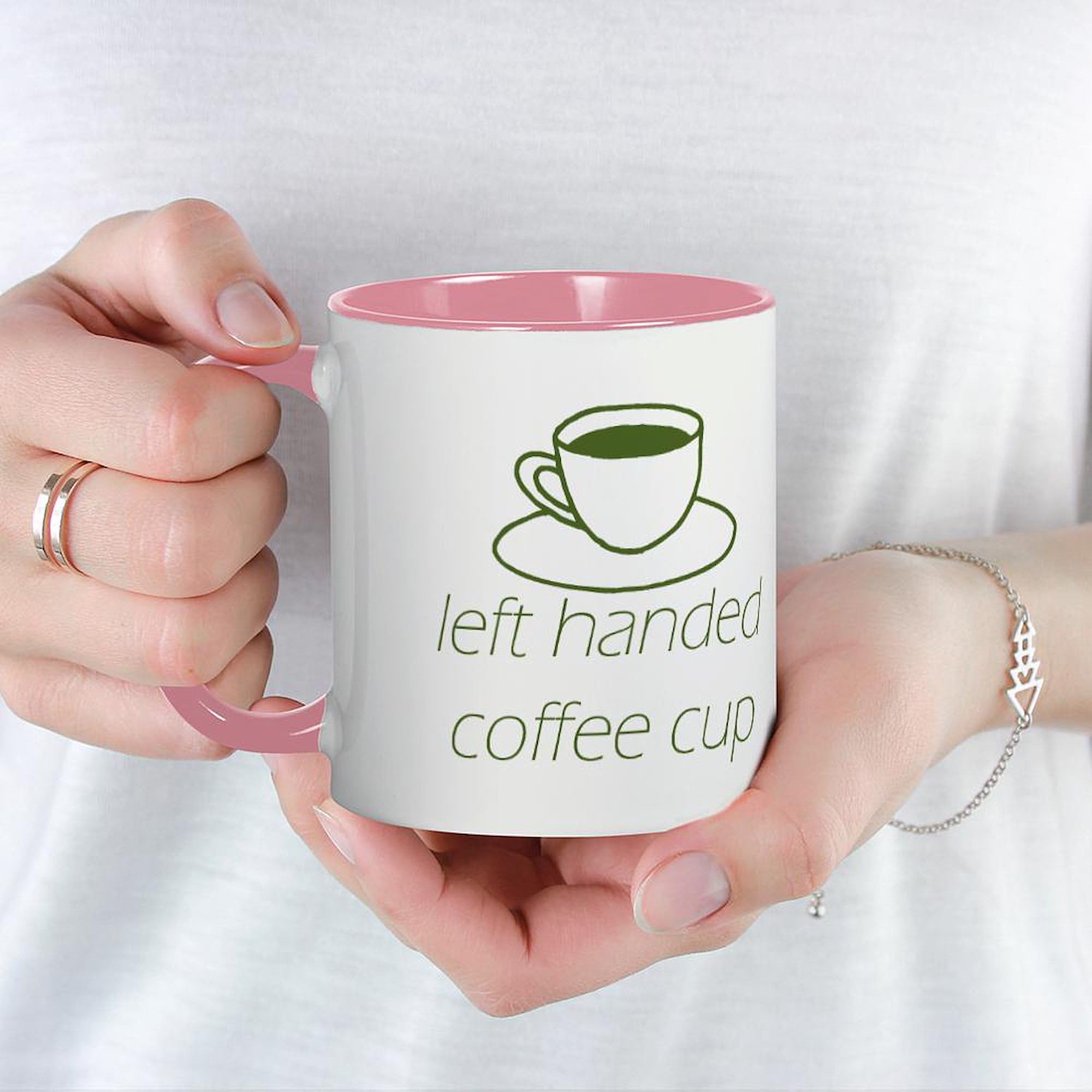 Left-Handed Coffee Mug 11 oz (325 ml) Ceramic Cup - Perfect for Lefties, Office Use & Gift Giving | CafePress