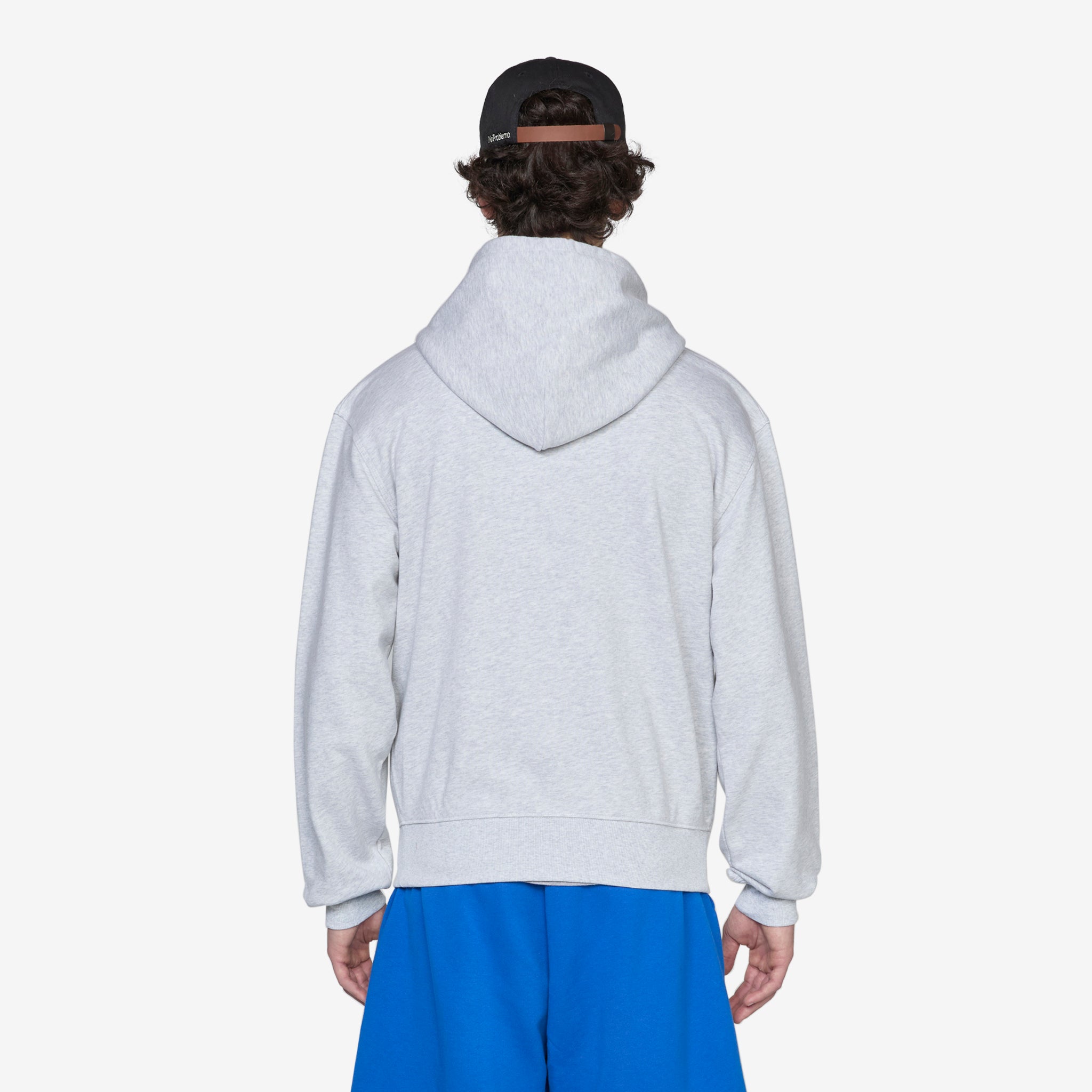 One Point Zip Hooded Sweatshirt - Heather Ash Color | Casual Pullover for Men & Women | Perfect for Outdoor Activities and Everyday Wear