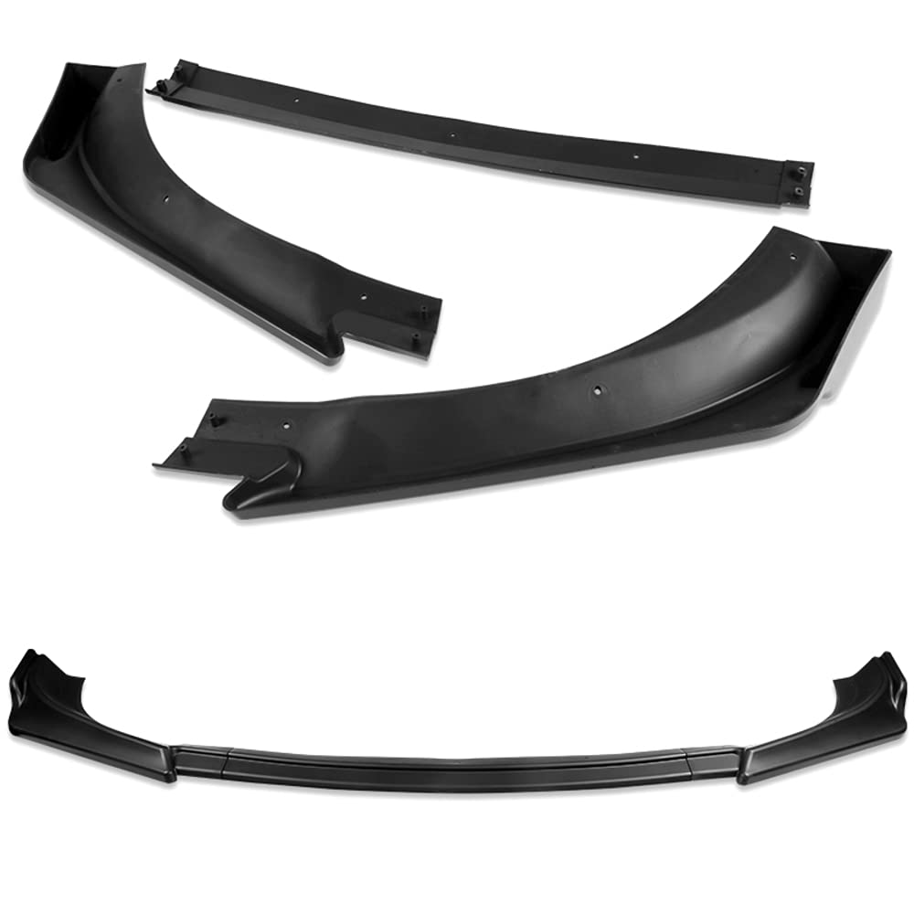 Q1-TECH 9-Piece Front Bumper Lip Kit & Side Skirt Extensions Diffuser Set for 2013-2016 Hyundai Genesis Coupe 2-Door | ABS Matte Black Spoiler Air Chin Body Splitter | Car Styling & Performance Upgrade for Sporty Look