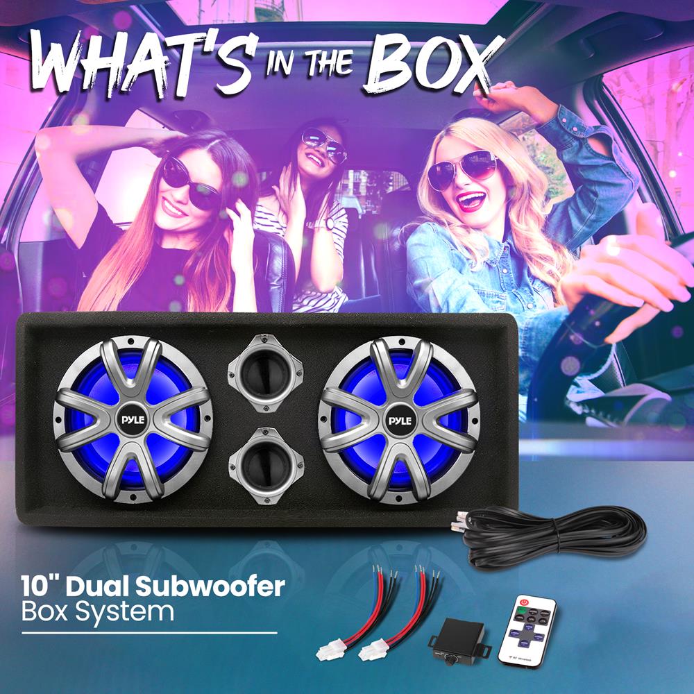 Premium Active Dual Bass Subwoofer Box System - High Power Car Audio for Deep Bass & Clear Sound - Perfect for Trucks, SUVs & Custom Car Audio Setups