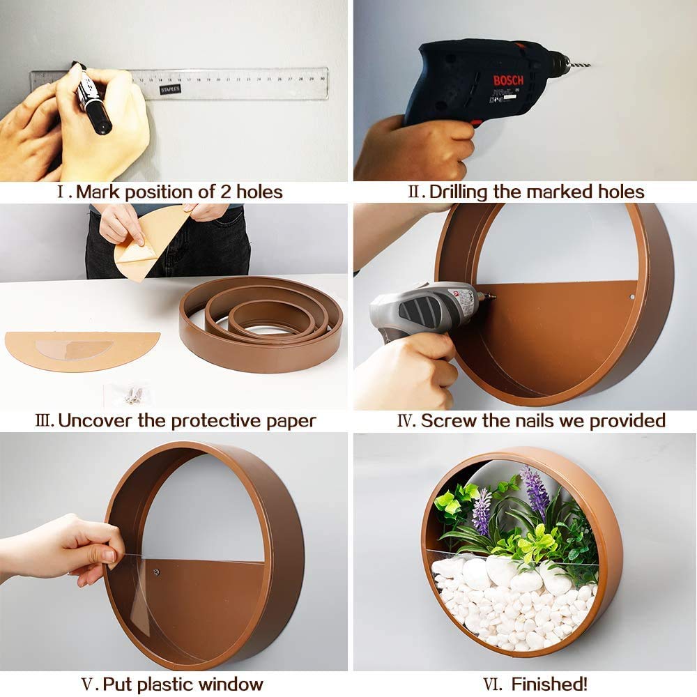 Ecosides Gold Metal Wall Mounted Planter - 8