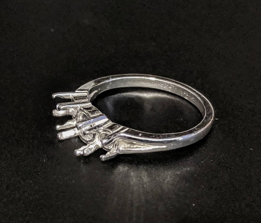 14K Gold or Sterling Silver Three Stone Ring Blank - Size 7, Pre-Notched Shank Setting (163 464, 465, 454/143 464) - Perfect for Jewelry Making, Custom Engagement Rings & DIY Wedding Bands