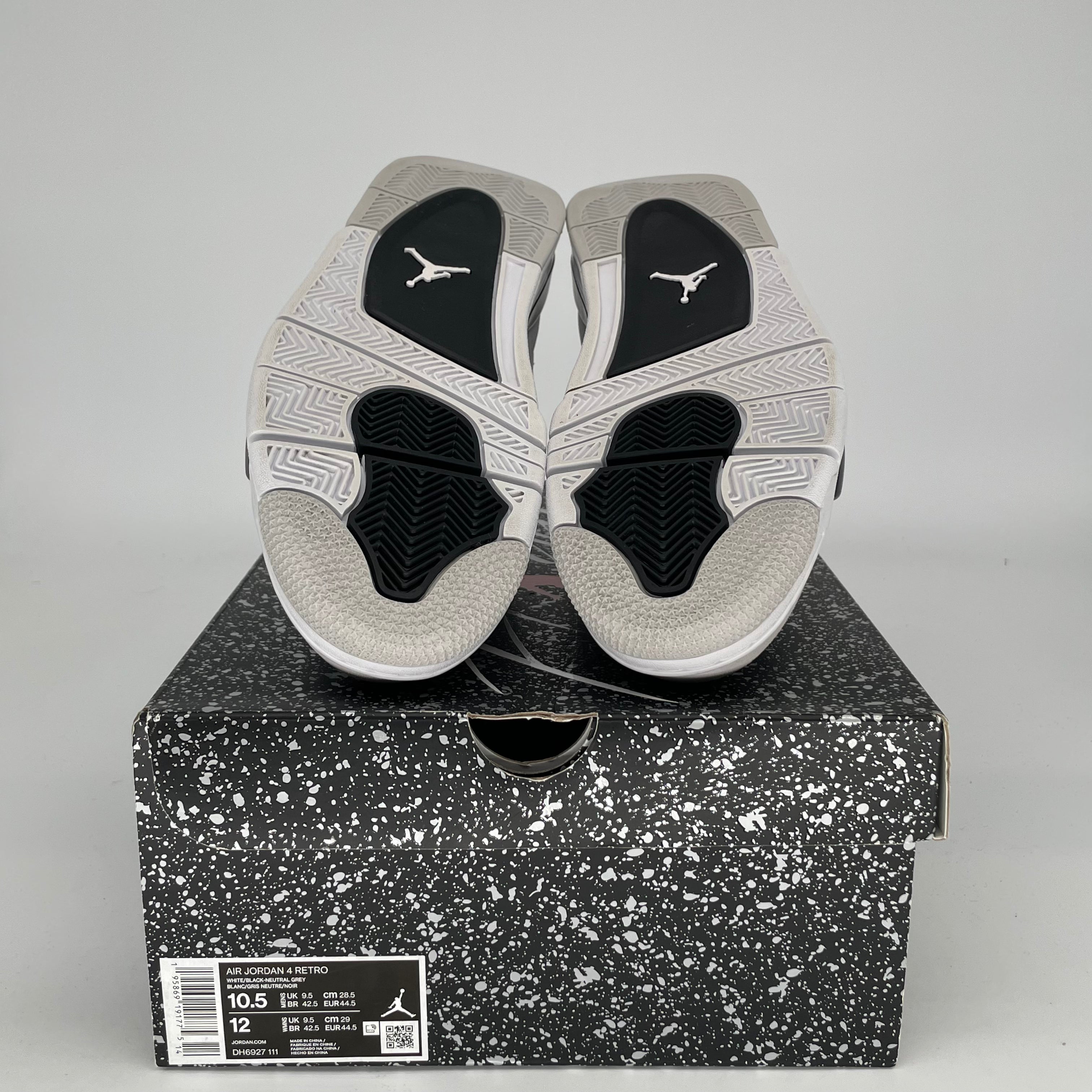 Original Air Jordan 4 Retro 'Military Black' Men's/Women's Sneakers - Size 10.5/12W (DH6927-111) - Perfect for Basketball, Streetwear & Casual Fashion