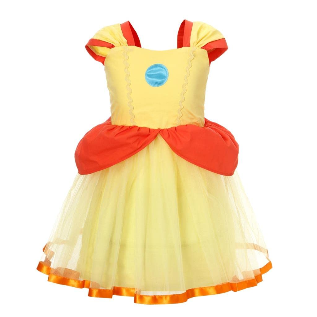Super Brothers Princess Costume Tulle Dress for Toddler Girls - Elegant Daisy Design for Halloween, Birthday Parties & Special Occasions | Perfect for Dress-Up Play, Photo Shoots & Fairy Tale Themed Events