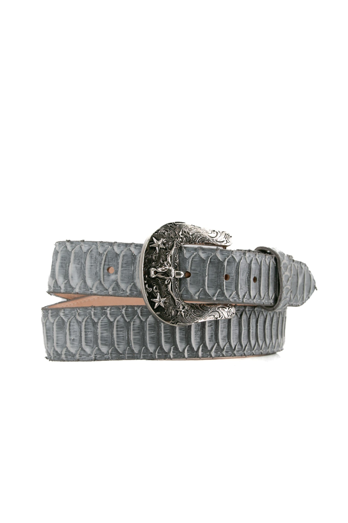Python Longhorn X Buckle Cowboy Belt - Genuine Leather Western Belt for Men - Perfect for Rodeo, Country Music Festivals & Western Fashion Outfits